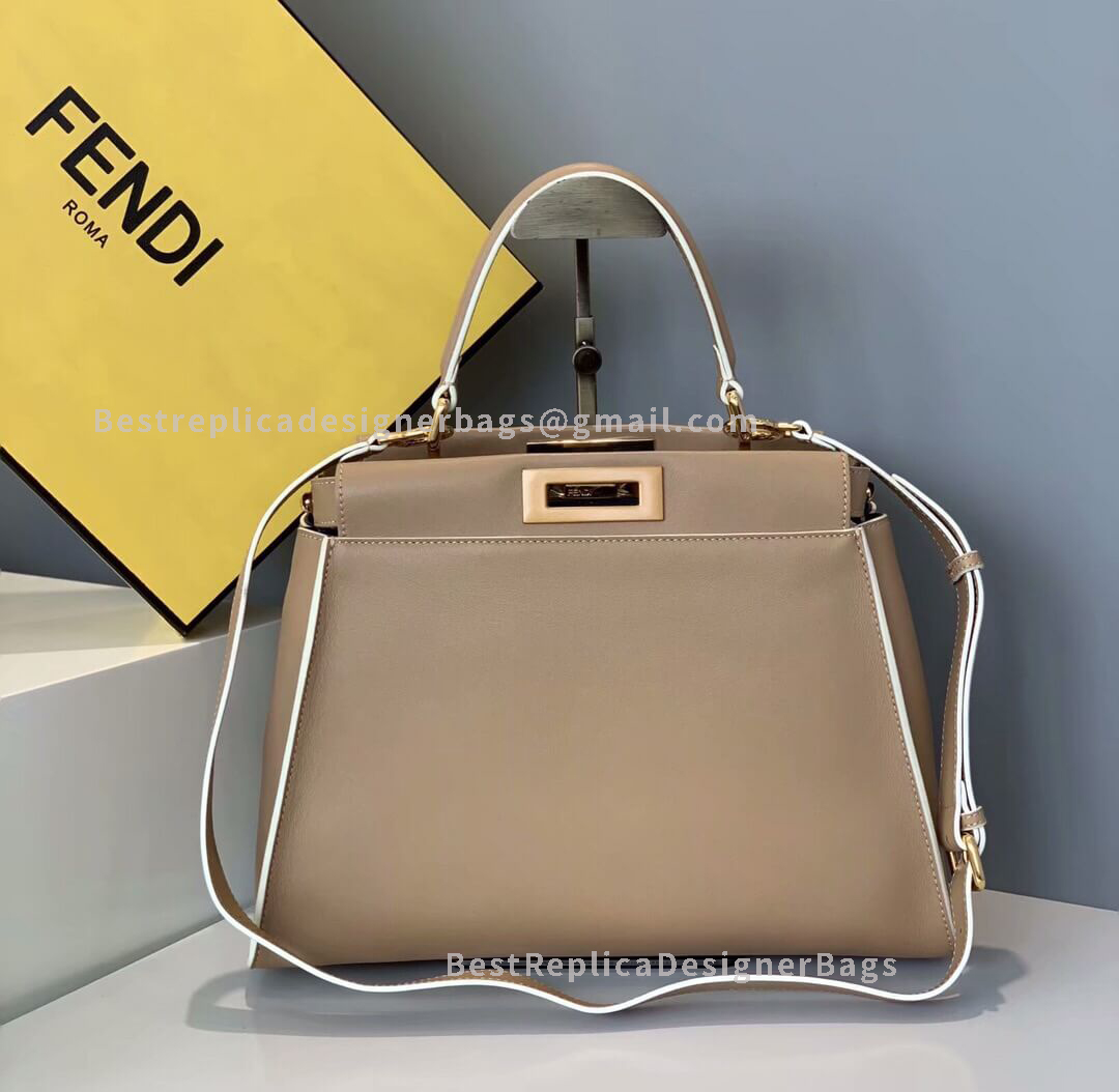 Fendi Peekaboo Iconic Medium Apricot Leather Bag 5108